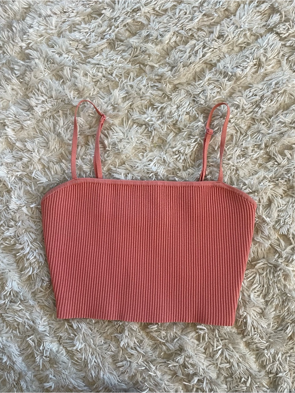 Aritzia Sculpt Knit Cropped Tank Pink Small